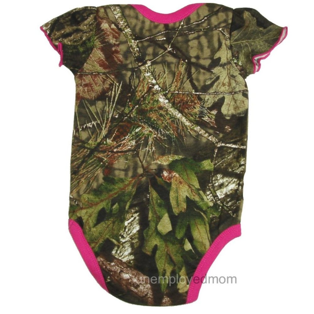 Daddy's Camo Girl Creepers Bodysuits 3 Short Sleeve Shirts Hunting Buddy - Picture 5 of 11
